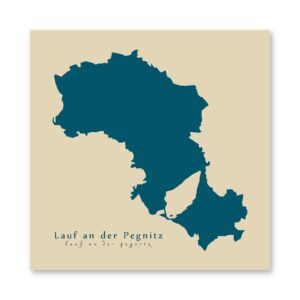 Lauf an der Pegnitz Karte (Bayern) - Moderne Landkarte - Wandbild Kunstdruck Poster Map