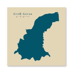 Groß-Gerau Karte (Hessen) - Moderne Landkarte - Wandbild Kunstdruck Poster Map