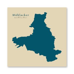 Mühlacker Karte (Baden-Württemberg) - Moderne Landkarte - Wandbild Kunstdruck Poster Map