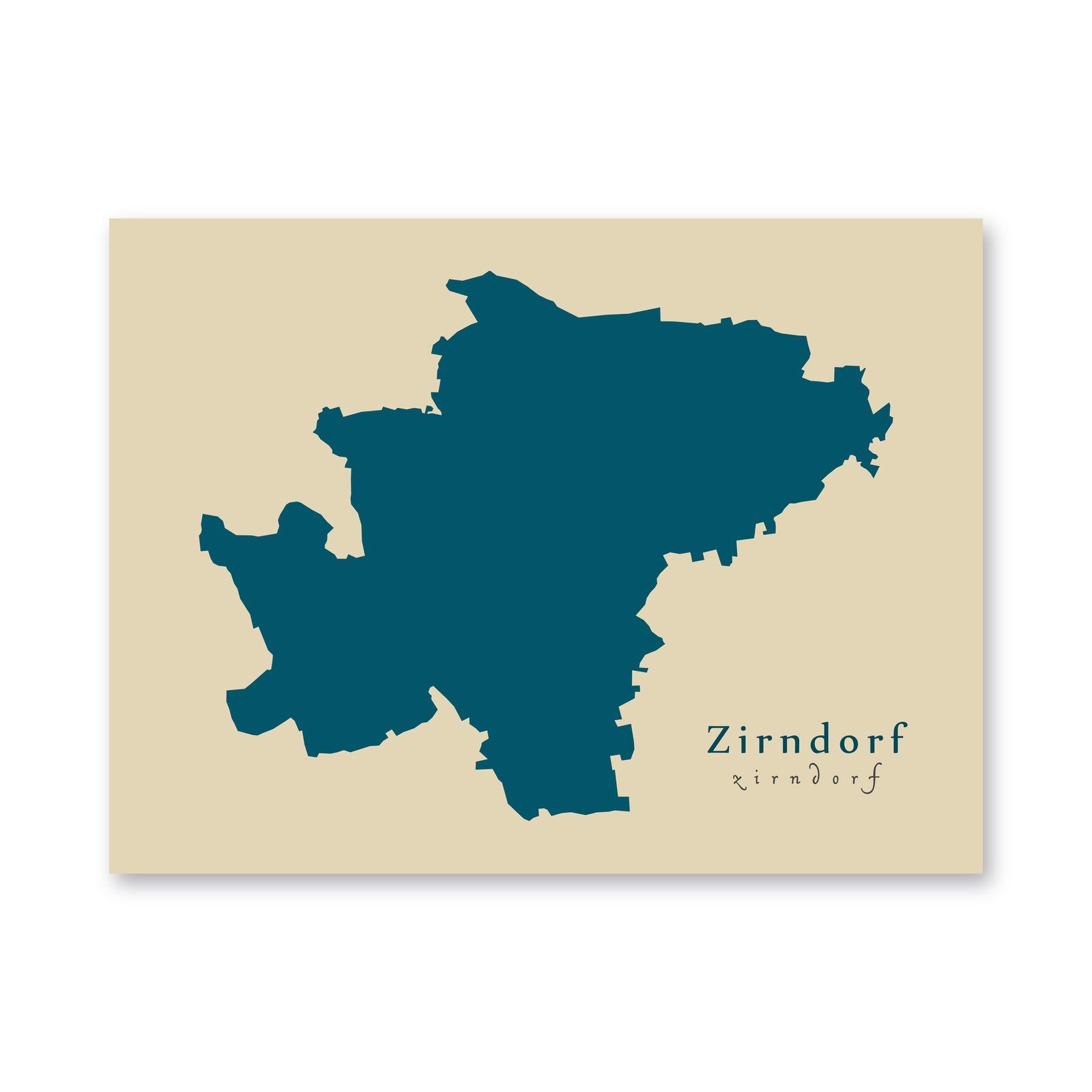 Zirndorf Karte (Bayern) - Moderne Landkarte - Wandbild Kunstdruck Poster Map