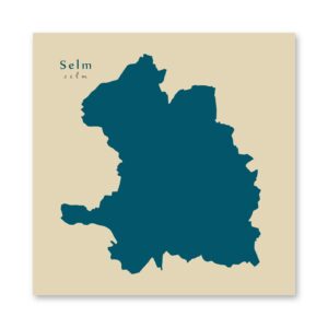 Selm Karte (Nordrhein-Westfalen) - Moderne Landkarte - Wandbild Kunstdruck Poster Map