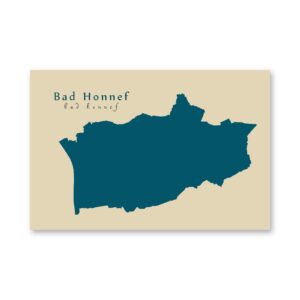 Bad Honnef Karte (Nordrhein-Westfalen) - Moderne Landkarte - Wandbild Kunstdruck Poster Map