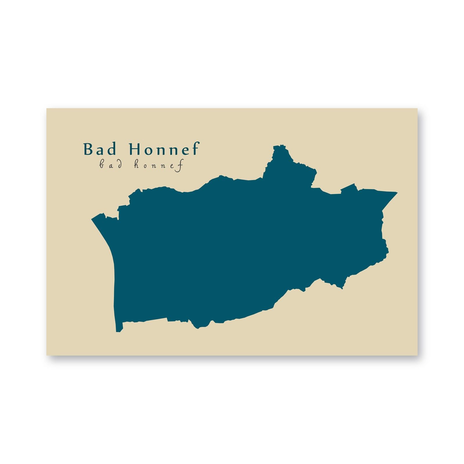 Bad Honnef Karte (Nordrhein-Westfalen) - Moderne Landkarte - Wandbild Kunstdruck Poster Map