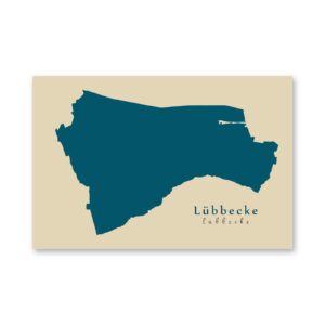 Lübbecke Karte (Nordrhein-Westfalen) - Moderne Landkarte - Wandbild Kunstdruck Poster Map