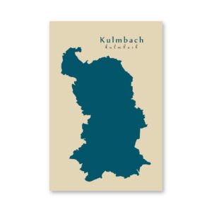 Kulmbach Karte (Bayern) - Moderne Landkarte - Wandbild Kunstdruck Poster Map