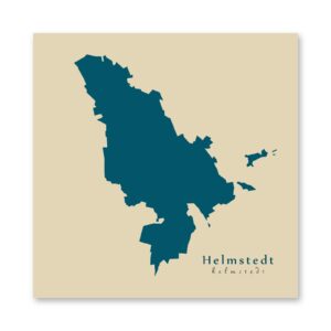 Helmstedt Karte (Niedersachsen) - Moderne Landkarte - Wandbild Kunstdruck Poster Map