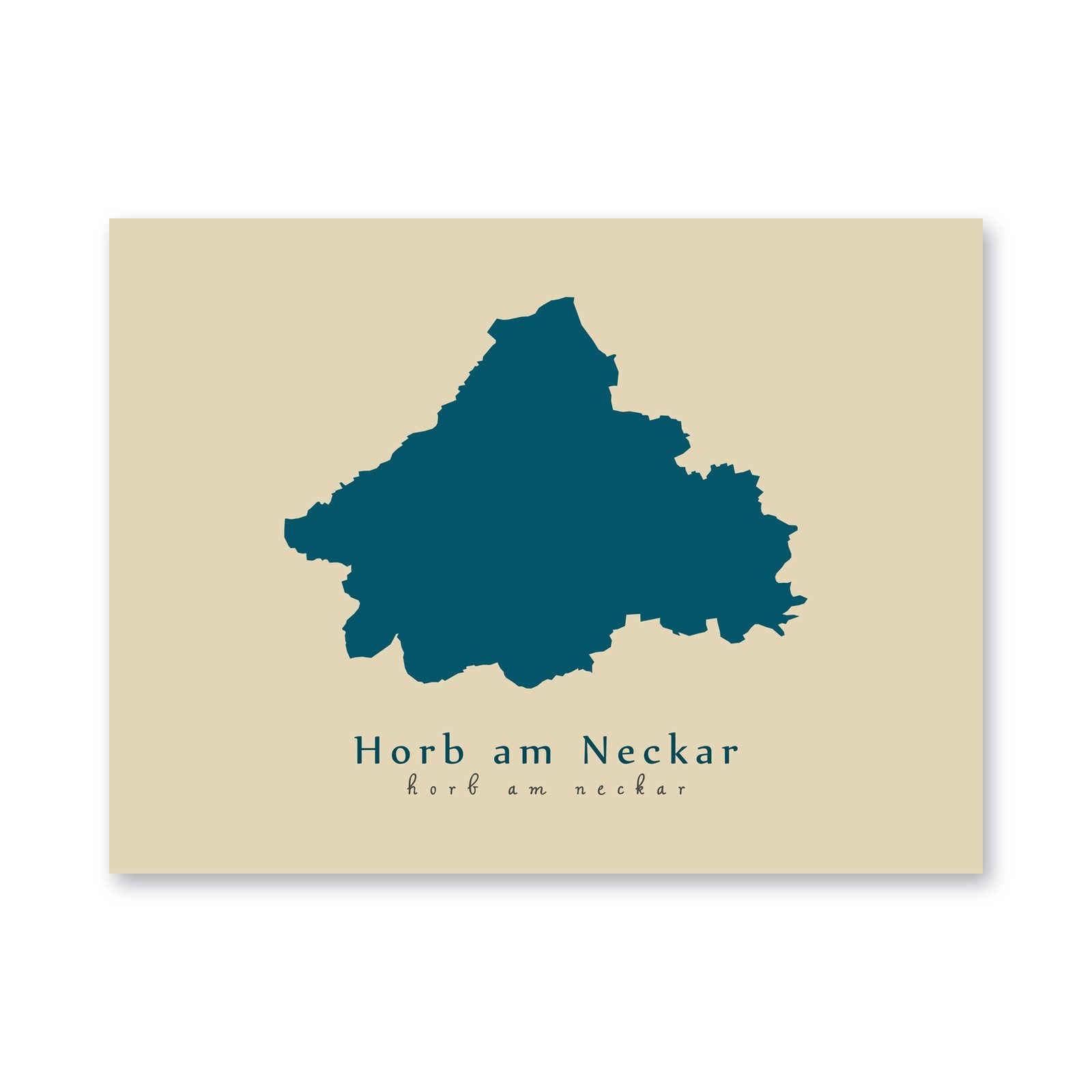 Horb am Neckar Karte (Baden-Württemberg) - Moderne Landkarte - Wandbild Kunstdruck Poster Map