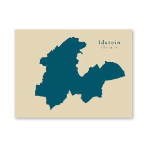 Idstein Karte (Hessen) - Moderne Landkarte - Wandbild Kunstdruck Poster Map