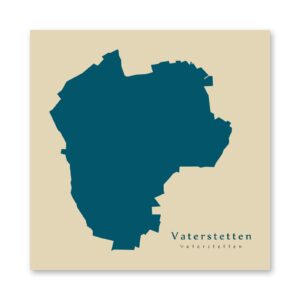 Vaterstetten Karte (Bayern) - Moderne Landkarte - Wandbild Kunstdruck Poster Map