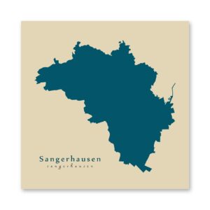 Sangerhausen Karte (Sachsen-Anhalt) - Moderne Landkarte - Wandbild Kunstdruck Poster Map