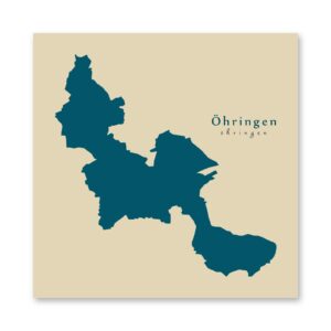 Öhringen Karte (Baden-Württemberg) - Moderne Landkarte - Wandbild Kunstdruck Poster Map