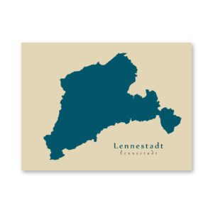Lennestadt Karte (Nordrhein-Westfalen) - Moderne Landkarte - Wandbild Kunstdruck Poster Map
