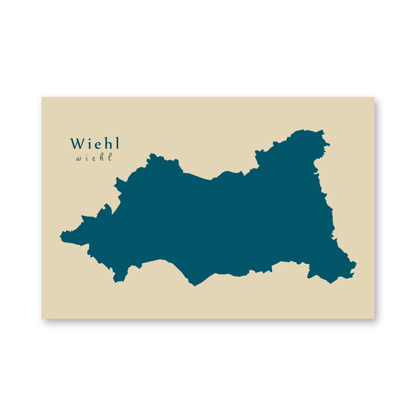 Wiehl Karte (Nordrhein-Westfalen) - Moderne Landkarte - Wandbild Kunstdruck Poster Map