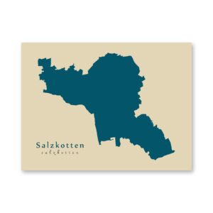 Salzkotten Karte (Nordrhein-Westfalen) - Moderne Landkarte - Wandbild Kunstdruck Poster Map