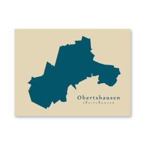 Obertshausen Karte (Hessen) - Moderne Landkarte - Wandbild Kunstdruck Poster Map