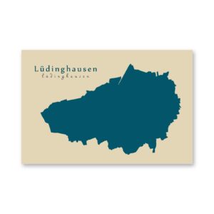 Lüdinghausen Karte (Nordrhein-Westfalen) - Moderne Landkarte - Wandbild Kunstdruck Poster Map