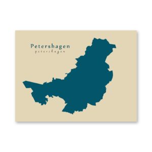 Petershagen Karte (Nordrhein-Westfalen) - Moderne Landkarte - Wandbild Kunstdruck Poster Map