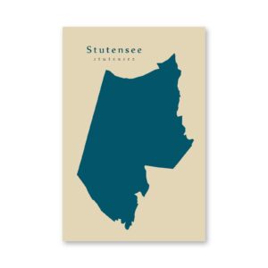 Stutensee Karte (Baden-Württemberg) - Moderne Landkarte - Wandbild Kunstdruck Poster Map