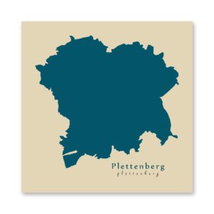 Plettenberg Karte (Nordrhein-Westfalen) - Moderne Landkarte - Wandbild Kunstdruck Poster Map
