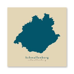 Schmallenberg Karte (Nordrhein-Westfalen) - Moderne Landkarte - Wandbild Kunstdruck Poster Map