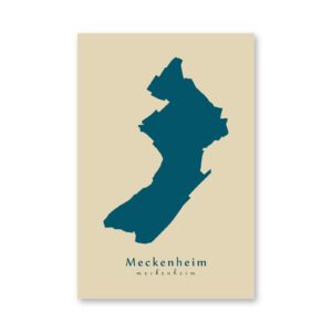 Meckenheim Karte (Nordrhein-Westfalen) - Moderne Landkarte - Wandbild Kunstdruck Poster Map