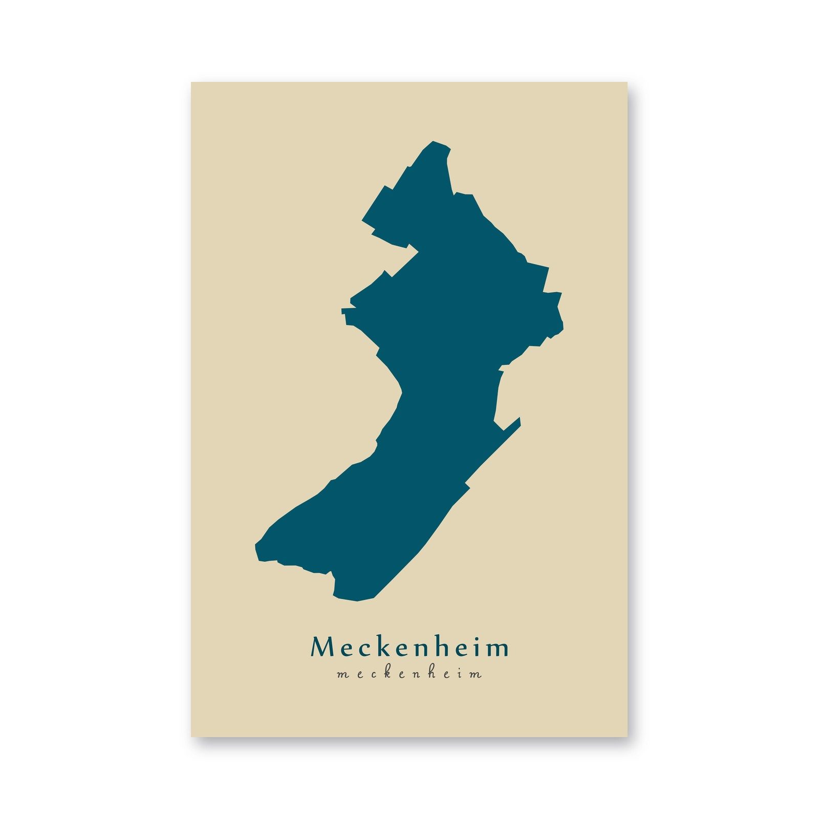 Meckenheim Karte (Nordrhein-Westfalen) - Moderne Landkarte - Wandbild Kunstdruck Poster Map