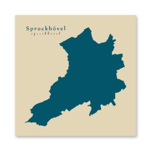 Sprockhövel Karte (Nordrhein-Westfalen) - Moderne Landkarte - Wandbild Kunstdruck Poster Map