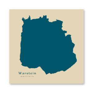 Warstein Karte (Nordrhein-Westfalen) - Moderne Landkarte - Wandbild Kunstdruck Poster Map