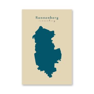 Ronnenberg Karte (Niedersachsen) - Moderne Landkarte - Wandbild Kunstdruck Poster Map