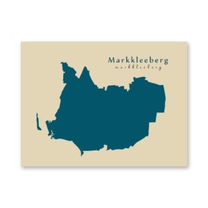 Markkleeberg Karte (Sachsen) - Moderne Landkarte - Wandbild Kunstdruck Poster Map
