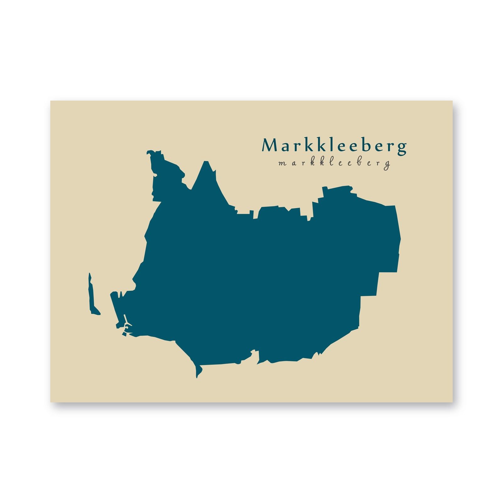 Markkleeberg Karte (Sachsen) - Moderne Landkarte - Wandbild Kunstdruck Poster Map