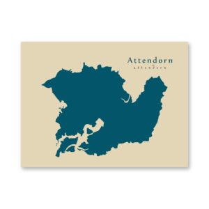 Attendorn Karte (Nordrhein-Westfalen) - Moderne Landkarte - Wandbild Kunstdruck Poster Map