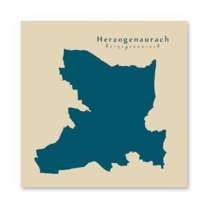 Herzogenaurach Karte (Bayern) - Moderne Landkarte - Wandbild Kunstdruck Poster Map