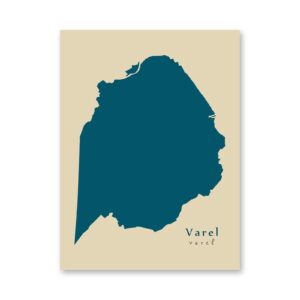 Varel Karte (Niedersachsen) - Moderne Landkarte - Wandbild Kunstdruck Poster Map