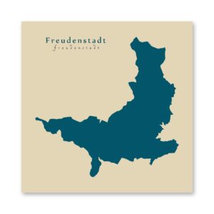 Freudenstadt Karte (Baden-Württemberg) - Moderne Landkarte - Wandbild Kunstdruck Poster Map