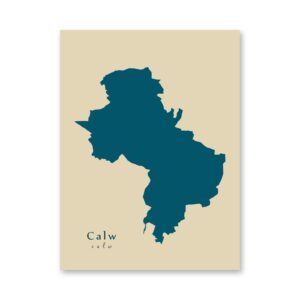 Calw Karte (Baden-Württemberg) - Moderne Landkarte - Wandbild Kunstdruck Poster Map